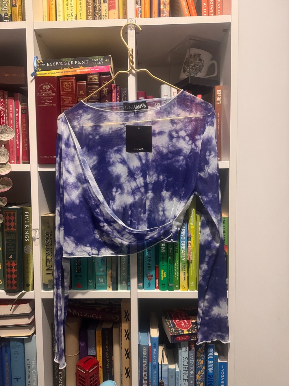 Women’s Purple Tie-Dye Long Sleeve Crop Top